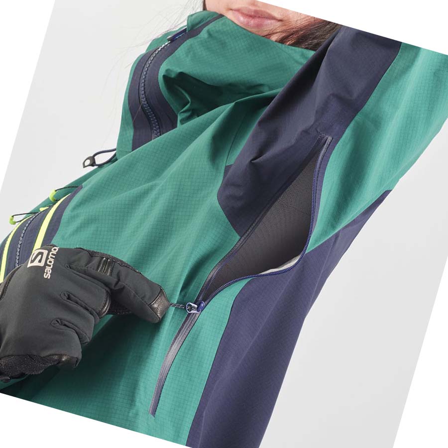 Chaquetas Salomon OUTPEAK GORE-TEX WATERPROOF 3L Mujer Verdes | MX 2471NWY